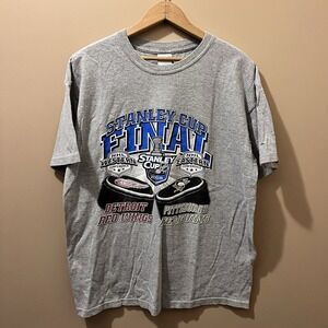 2008 Stanley Cup Pittsburgh Penguins VS Detroit Red Wings NHL T-shirt Y2K Large